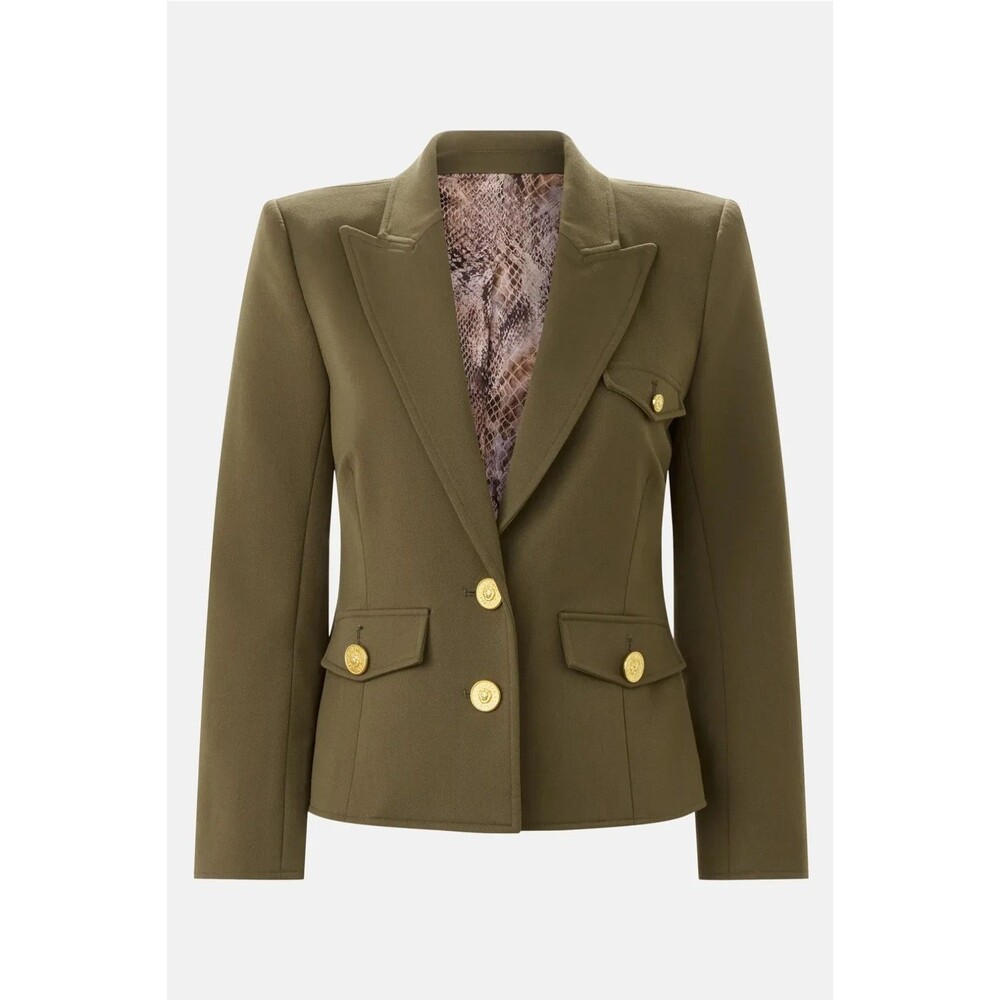 L'agence Women's Wylla Structured Blazer Jacket Formal Casual Olive Green Sz 16